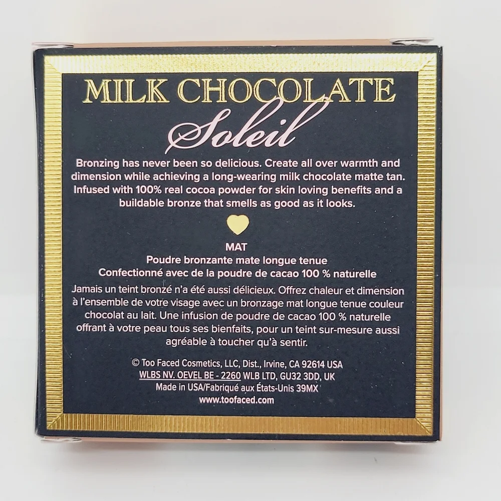 Too Faced Milk Chocolate Bronzer Brand New in Box (NWT) Authentic Light Medium